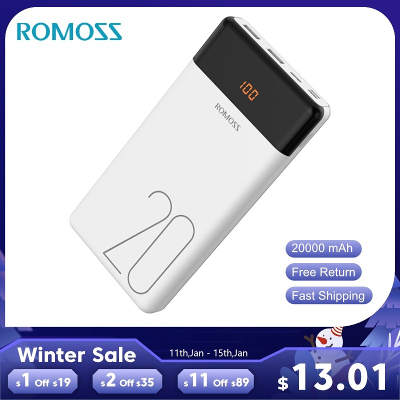 20000mAh ROMOSS LT20 banco de energía Dual USB
