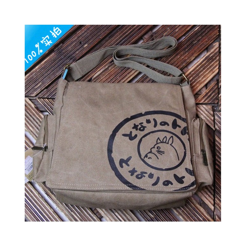 Bolsas de mensajero de lona de Totoro/mi vecino Totoro, bandoleras de dibujos animados para estudiantes, bolsos cruzados con bol