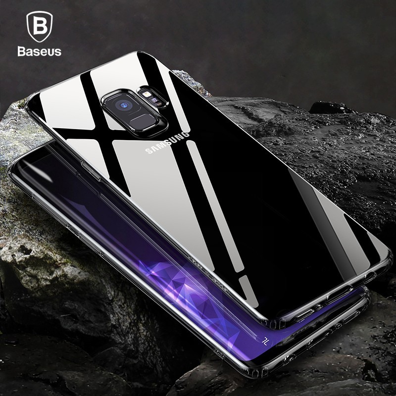 Baseus - anti knock TPU de silicona transparente para Samsung Galaxy S9 S9 plus