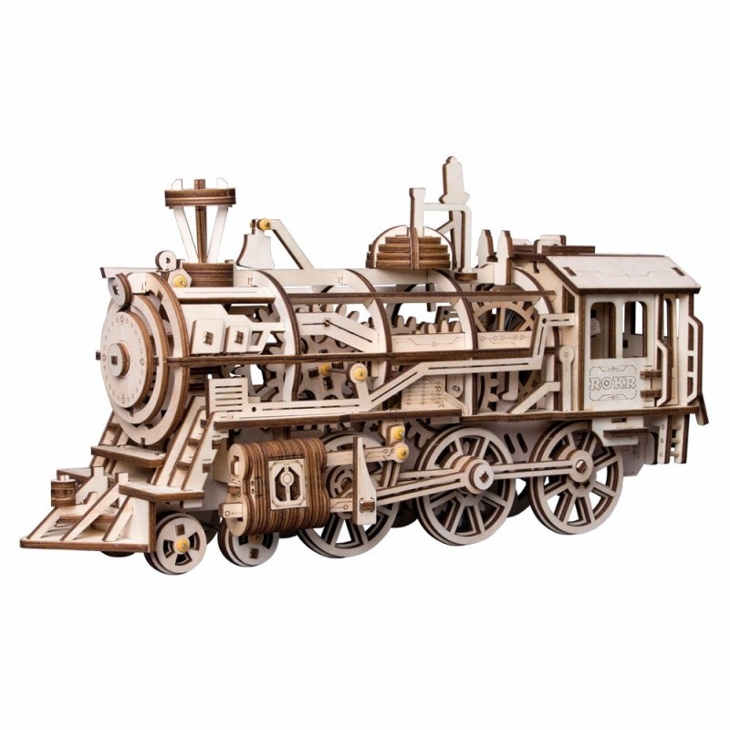 Robotime - locomotora 3D modelo de madera - reloj engranaje